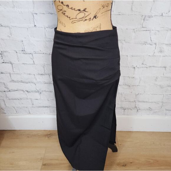 Commense maxi skirt Sz 4 side slit black ACL - Picture 1 of 3